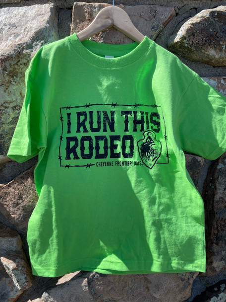 Youth Lime I Run This Rodeo T-Shirt