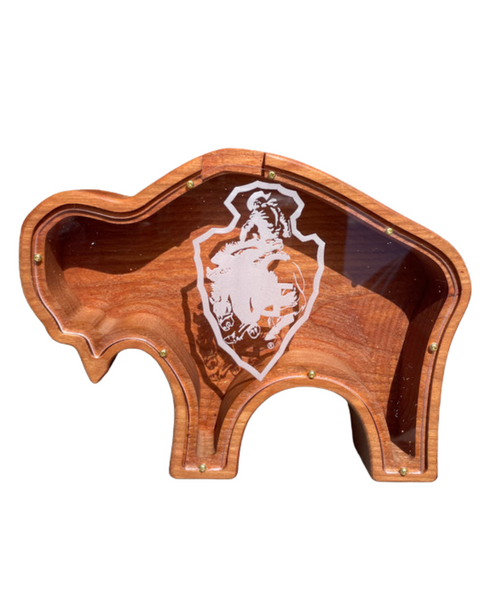 Wooden Bison  Coin Bank