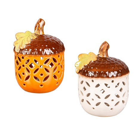 LED Ceramic Acorn Table Décor Set