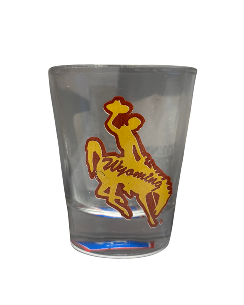 Wyoming Steamboat and Flag Shot Glass