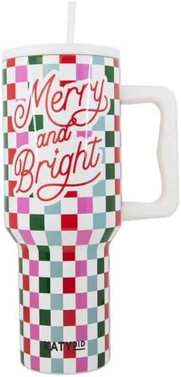 Merry & Bright Checkered Tumbler