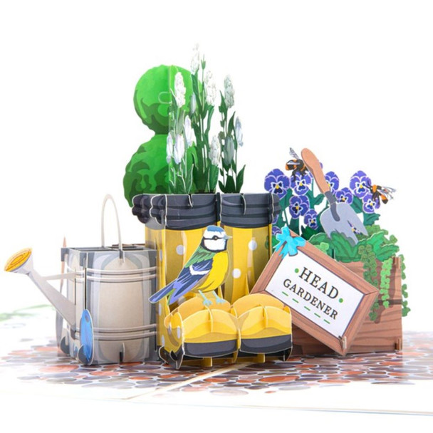 Spring Gardener Paper Pop Up Card
