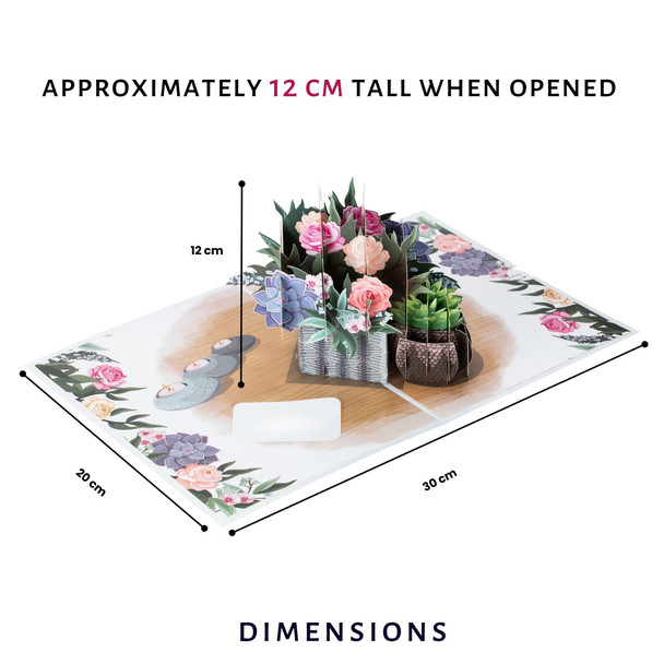 Peonies Paper Pop Up Card