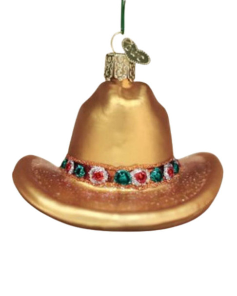 Cowboy Hat Glitter Ornament