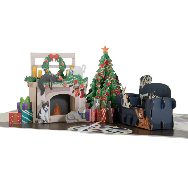 Christmas Cats Paper Pop Up Card