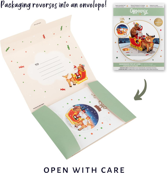 Santa Sleigh Paper Pop up Card