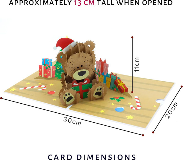 Santa Bear Paper Pop Up Card