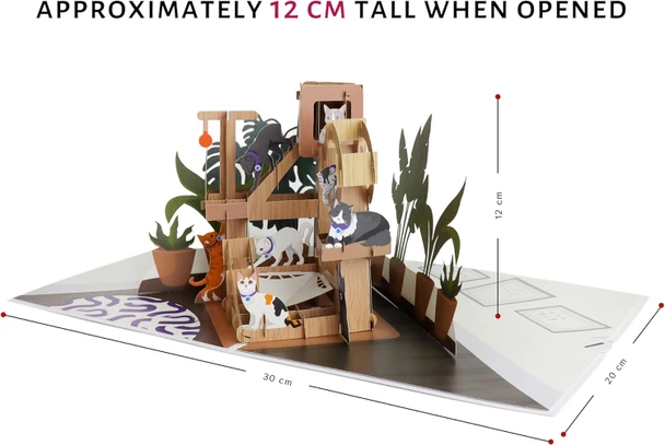 Cat Tree Paper Pop Up Card
