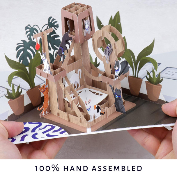 Cat Tree Paper Pop Up Card