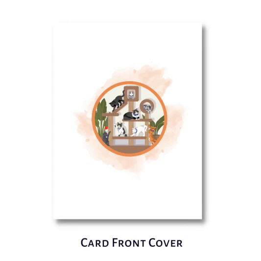 Cat Tree Paper Pop Up Card
