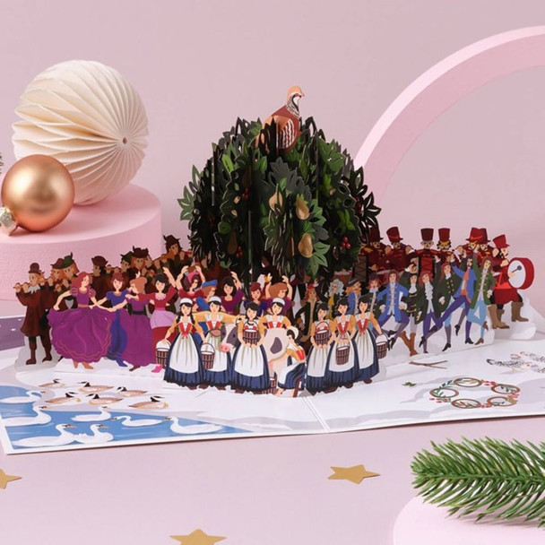 Twelve Days of Christmas Paper Pop Up Card