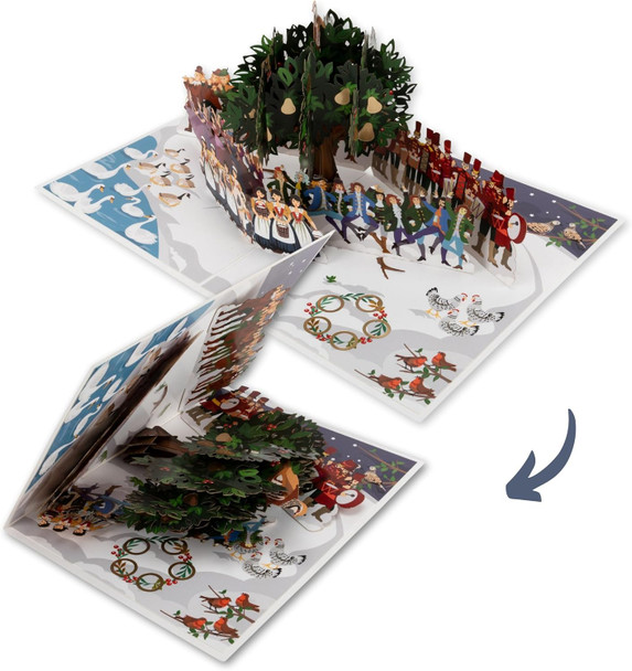 Twelve Days of Christmas Paper Pop Up Card