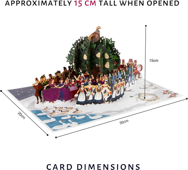 Twelve Days of Christmas Paper Pop Up Card