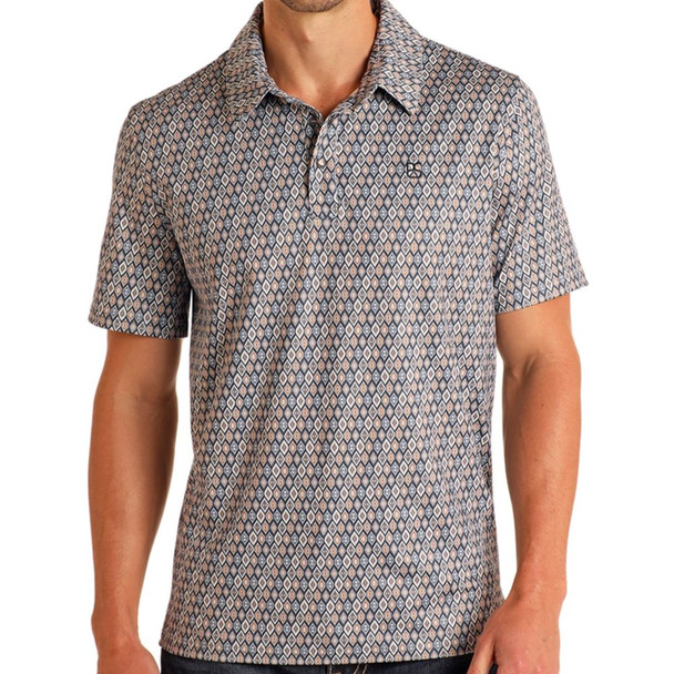 Diamond Geo Print Performance Polo