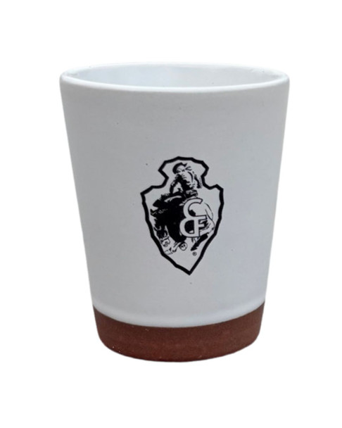 White Arrowhead Terra Cotta Bottom Shot Glass