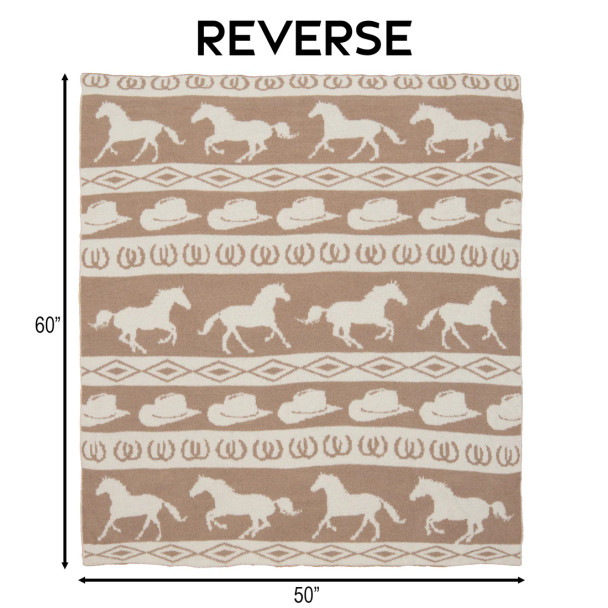 Wrangler Tan Rodeo Stretchy Throw