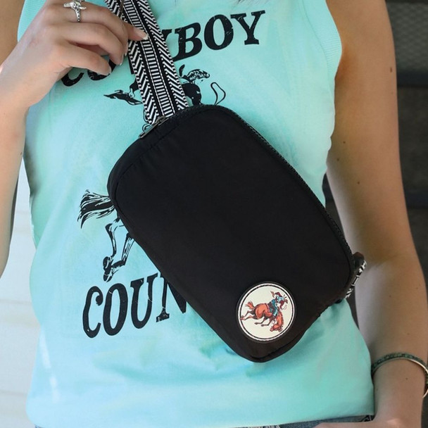 Black Bucking Bronc Belt Bag