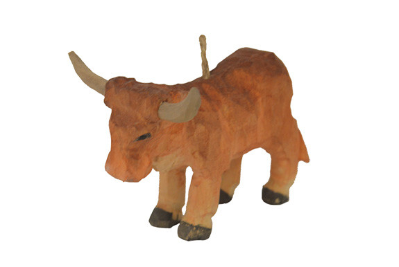 Wood Longhorn Ornament