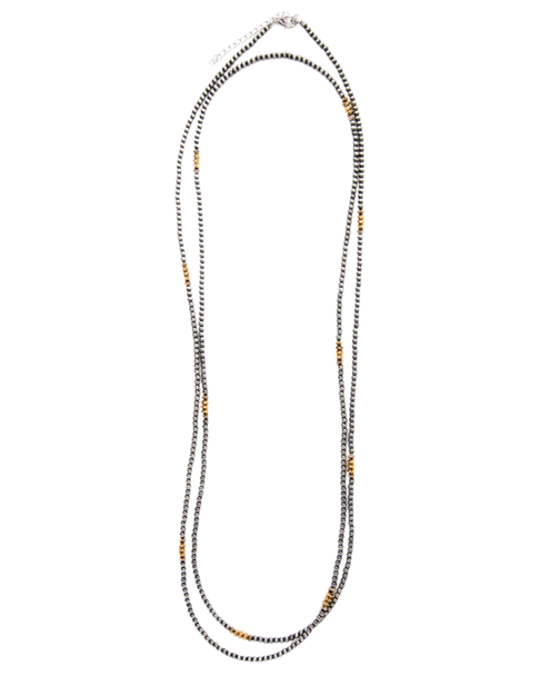 Silver and Gold Navajo Pearl Layered Necklace