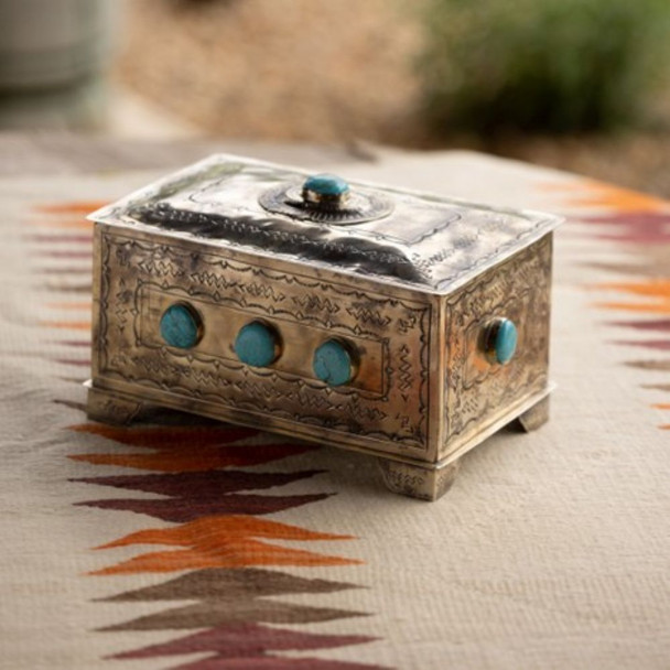 9 Stone Box with Turquoise