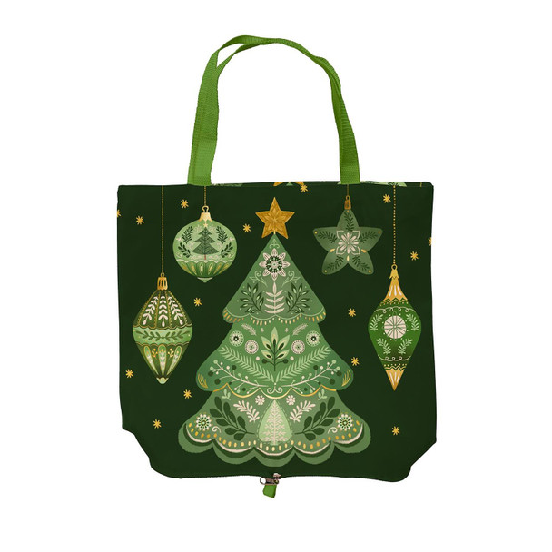 Shades of Emerald Foldable Compact Tote Bag