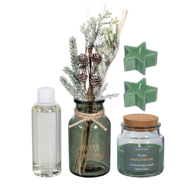 Shades of Green Candle and Diffuser Set