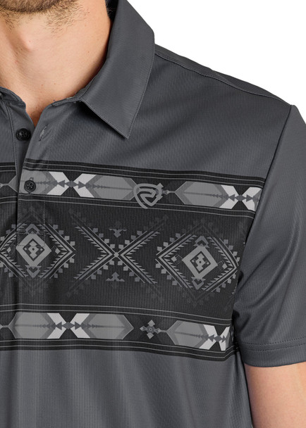 Gray Diamond Aztec Border Polo