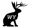 4" Black Wyoming Vinyl Jackalope Decal