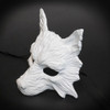 white wolf mask, unpainted mask, white mask. Masquerade mask for masquerade ball, mask for masquerade ball. animal mask.