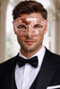 MASQUERADE PARTY MASK FOR MEN M6107 ROSE GOLD