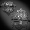 The masquerade masks that matches each other and will look perfect at the masquerade ball. Silver metal accessories match every dress and outfit perfectly.