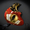 Couple's Masquerade Masks | Masquerade Mask Red Gold Phantom
