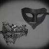Couple's masquerade masks for homecoming dance.