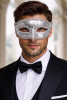 Couples Masquerade Masks Set Silver White Venetian Masks For Formal Wedding