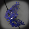 Swan Inspired Collection | Metal Masquerade Mask Royal Blue with Rhinestones