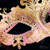 Heiress Masquerade Mask Gold Pink M7100