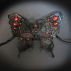 Masquerade Mask | Butterfly Masquerade Mask Black with Red Rhinestones