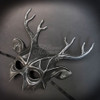 Animal mask, deer head wall decor, deer mask, masquerade mask, steampunk masquerade mask, enchanted forrest themed decoration, silver deer masquerade mask, silver deer head, chrome deer head.