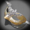 Lace Collection | Lace Masquerade Mask Silver Gold M2617