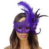purple masquerade mask, feather masquerade mask, purple feather masquerade mask, purple mardi gras mask, mardi gras masks