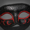 Men's Masquerade Ball Party Mask Black Red M6107