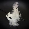 Party Mask Feather Masquerade Mask WHITE