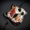 Gatto Cat Masks Day of the Dead Mask | Dia de los Muertos Masquerade Mask M9461 Red