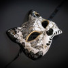 Cat Masquerade Masks Gatto Cat Day of the Dead Mask | Dia de los Muertos Masquerade Mask M9461 Black