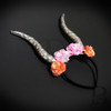Whimsical and beautiful deer antler headband for Halloween, holidays and costume parties. The black reindeer antlers come in black, adorned with large blush pink roses. This antler makes an excellent headpiece for costumes, cosplays photo shoots and more.

Materials/Techniques: Floral, Resin, Antlers.

Size Measurement: One size fits all