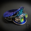 Steampunk Costume | Royal Blue Steampunk Glitter Hat Goggles