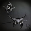 Couple's Masquerade Masks | Silver Masquerade Masks Ethereal Ram Mask