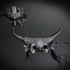 Couple's Masquerade Masks | Silver Masquerade Masks Ethereal Ram Masks