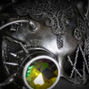 Silver steampunk goggles gatto cat masquerade mask, steampunk gatto cat masquerade mask