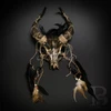 Gold Ram mask, ram masquerade masks, ram animal mask, ram masks, party mask, rams